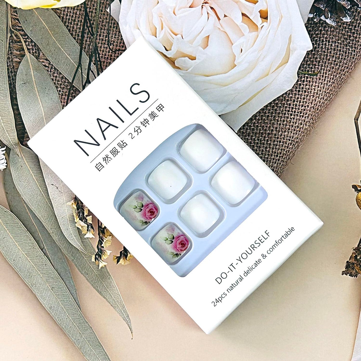 FIEONCIY Press on Toenails with Designs Acrylic Fake Nails for Toe Artificial False Nails with Charms Press on Toe Nails for Spring Summer Stick on Toenails for Women Girls(WSJ2542)
