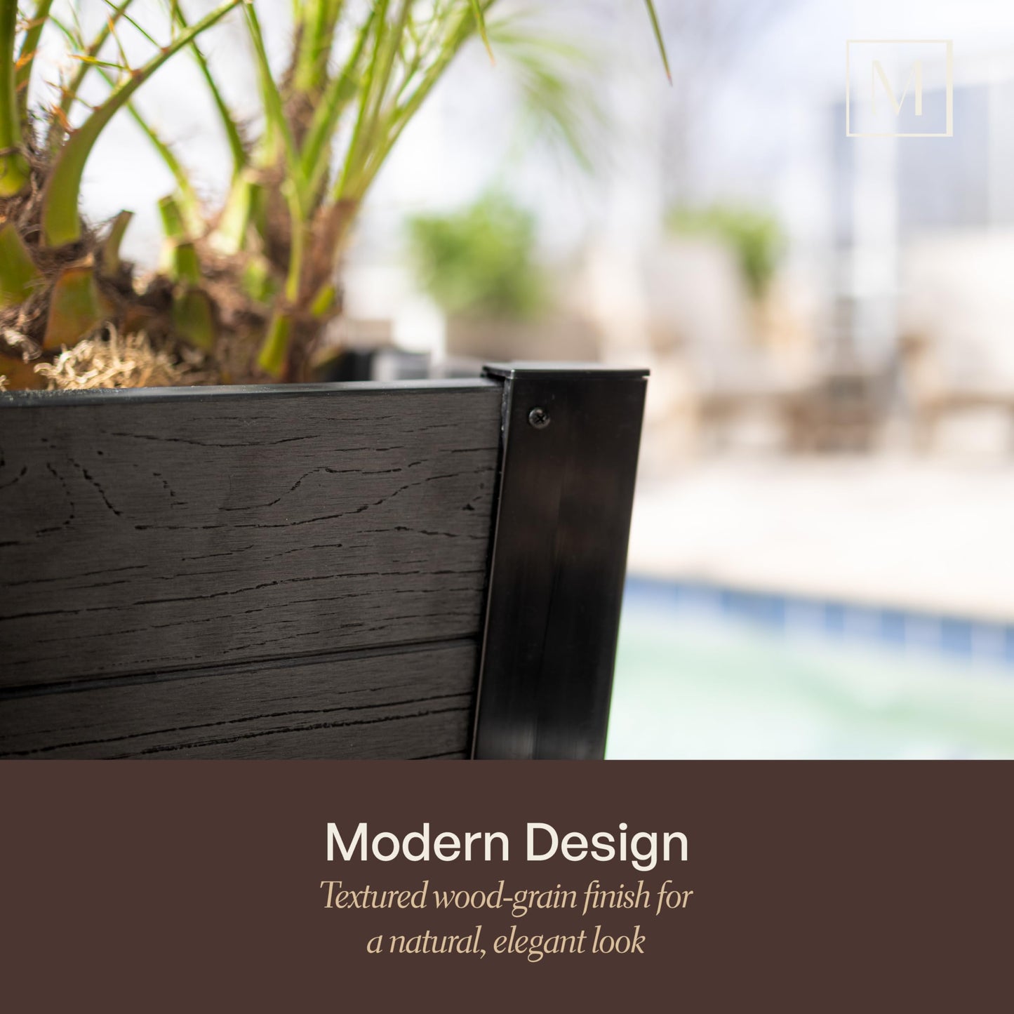 Mayne Vista 22in Outdoor Planter 2-Pack- Modern Tall Tapered Design with Drainage Hole for All Season Use - Ideal Front Porch Decor & Patio Planter - Easy Assembly