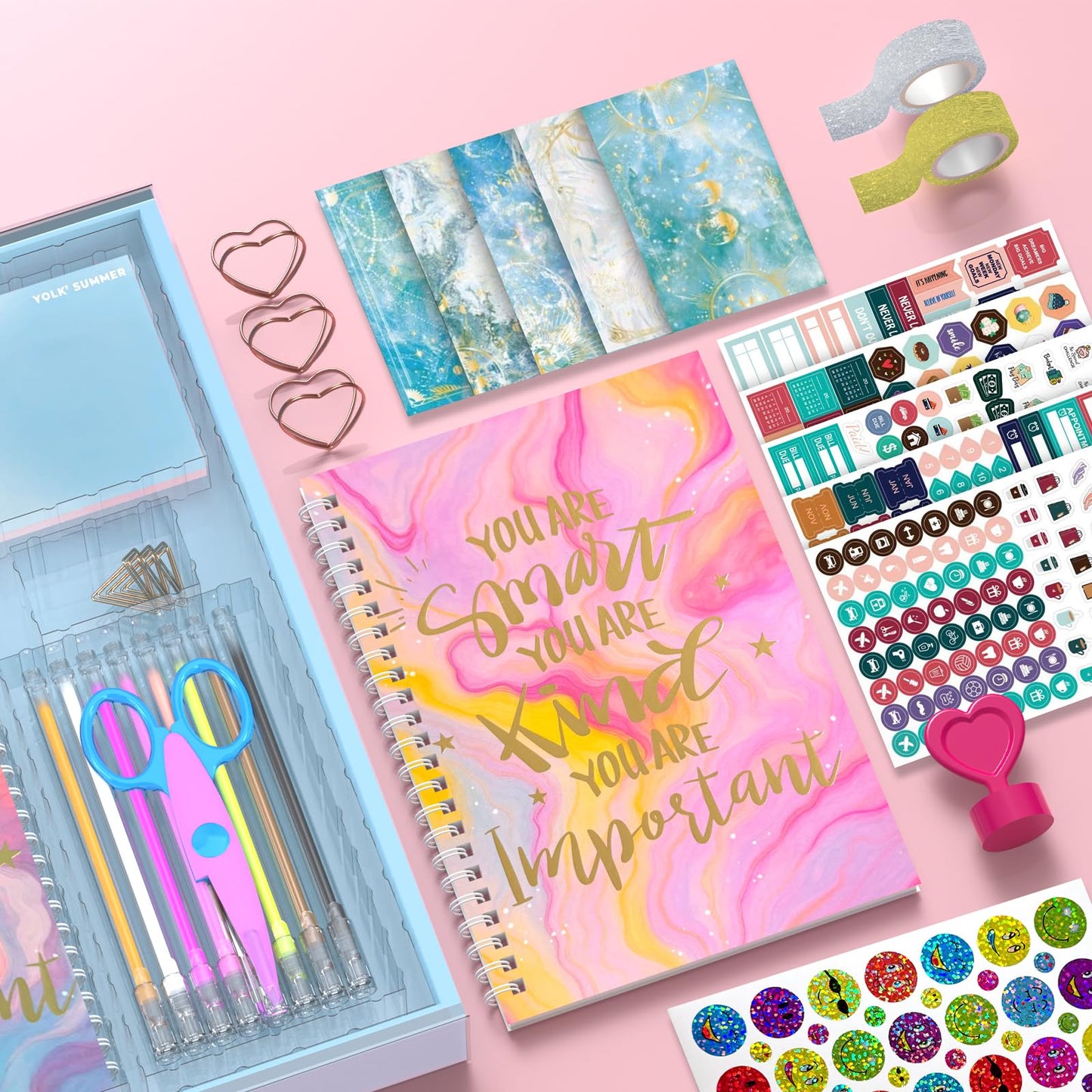 SUPMANGO 2-Pack DIY Journal Kit for Girls Ages 8-14,DIY Journal Set Stationary Birthday Gifts Ideas for Girls,Art Crafts for Tween Kid Scrapbook & Diary Supplies Set