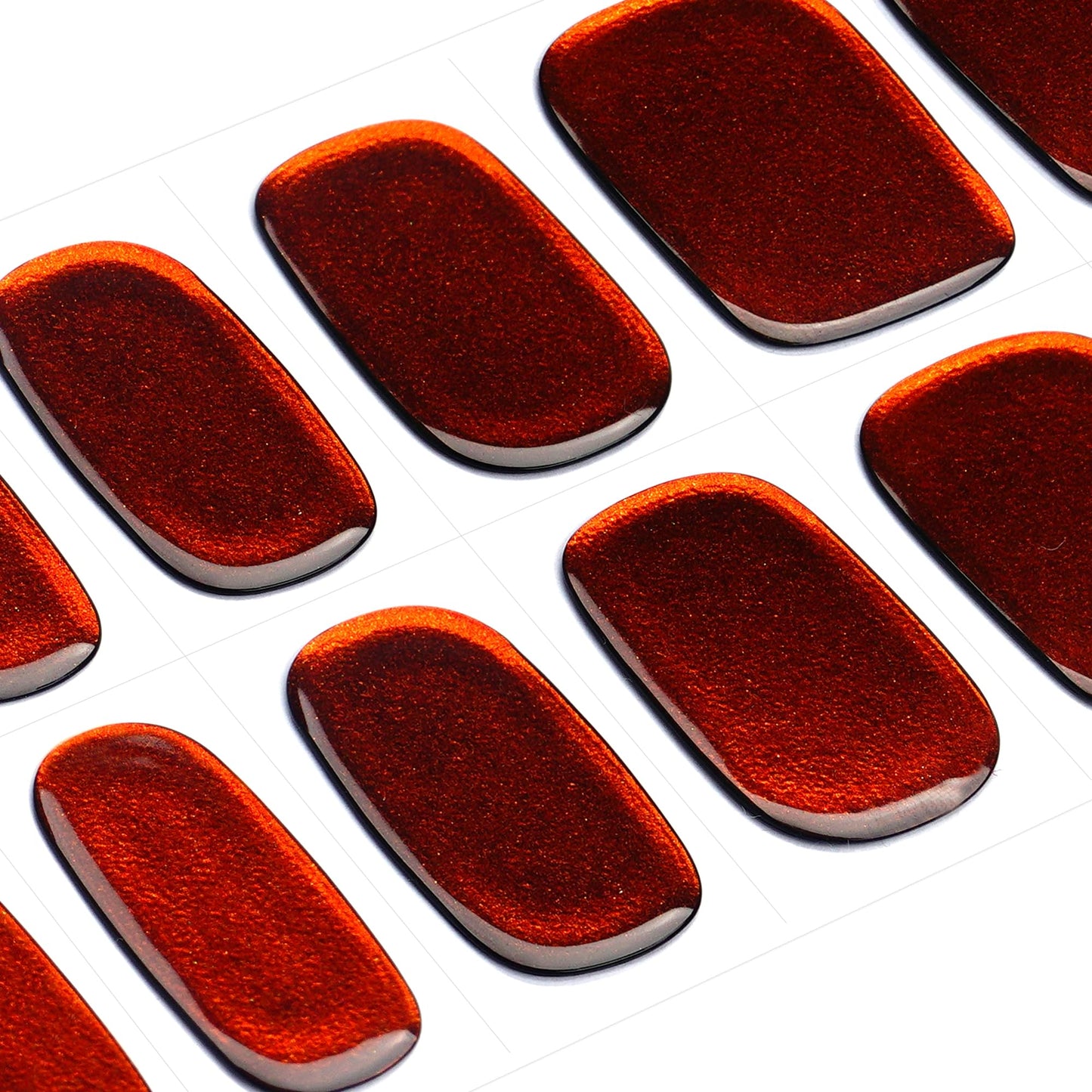 DANNI & TONI Semi Cured Gel Nail Strips Reddish-Brown Metallic Chrome Chameleon Gel Nail Wraps 28 Stickers |Rustic Charm
