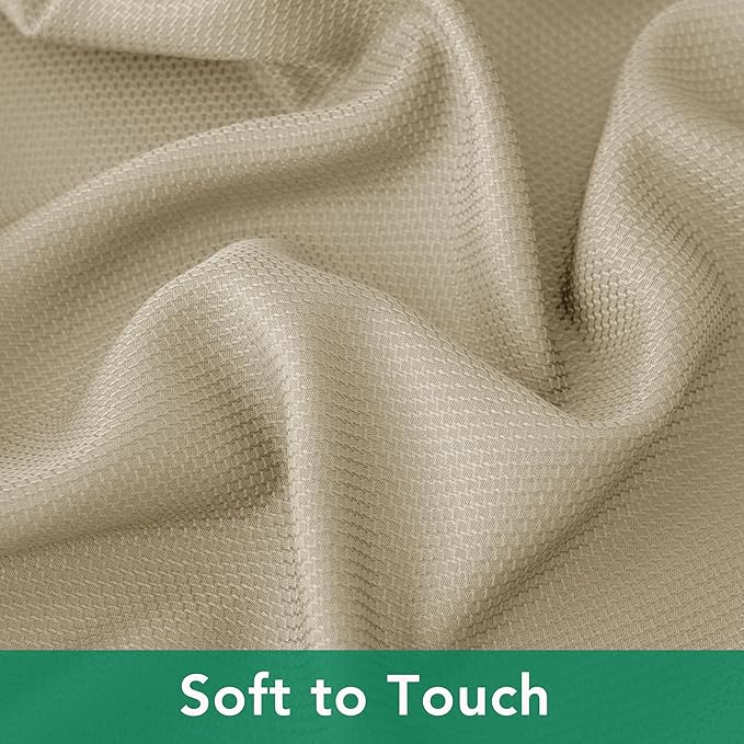Biscaynebay Textured Fabric Square Tablecloths 60x60 Inches, Natural Water Resistant Spill Proof Table Cloth Small Card Folding Table Covers for Dining, Kitchen, Wedding and Parties, Machine Washable