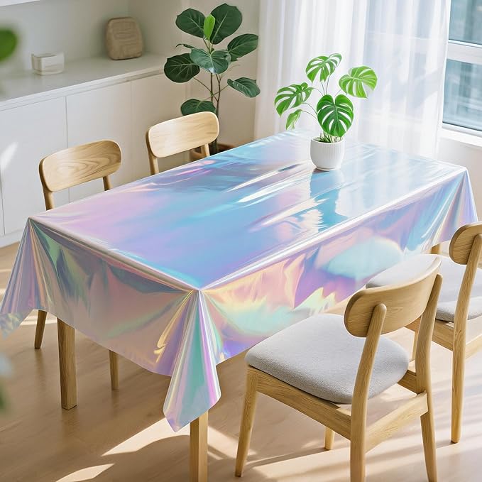 Iridescent Party Tablecloth, 54 x 108 Inches