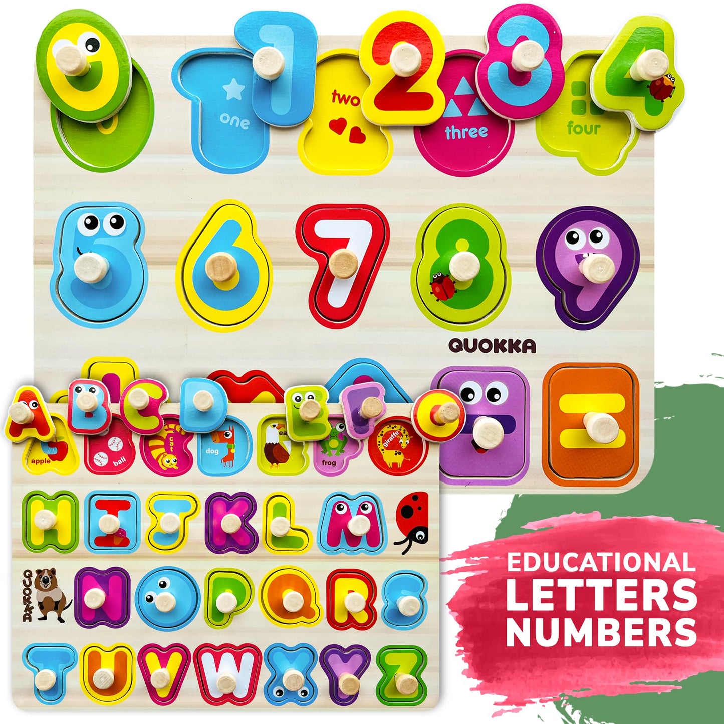 QUOKKA Wooden Blocks & Puzzles for Toddlers