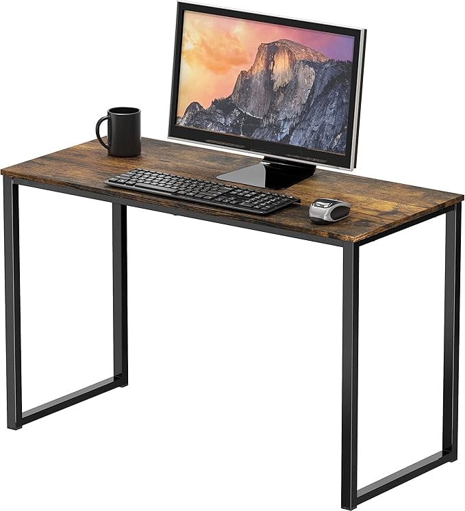 SHW Mission 32-Inch Home Office Computer Desk, Rustic Brown