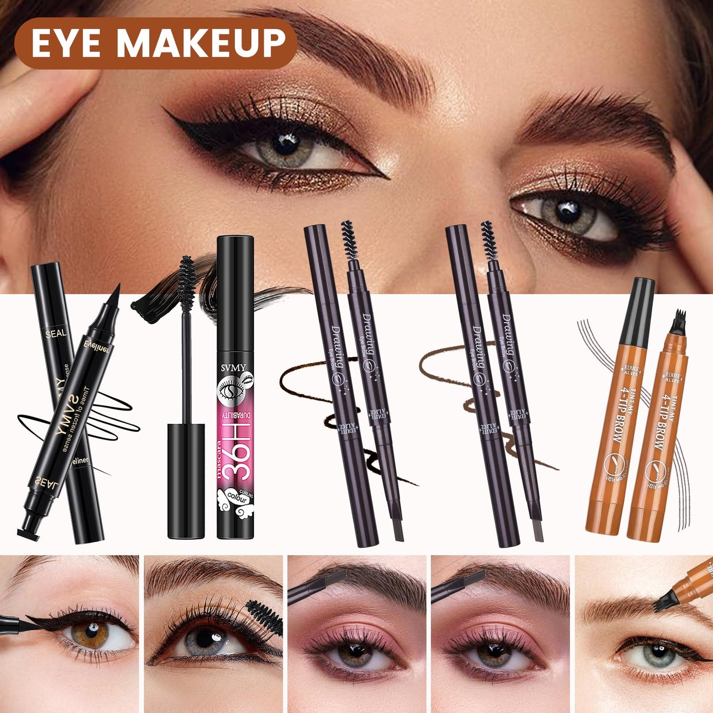 All in One Makeup Kit for Women Full Kit, Make Up Gift Set, Makeup Essential Bundle Includes Foundation Eyeshadow Palette Concealer Lipstick Eyeliner Eyebrow Stencils Mascara Cosmetic Brush Set