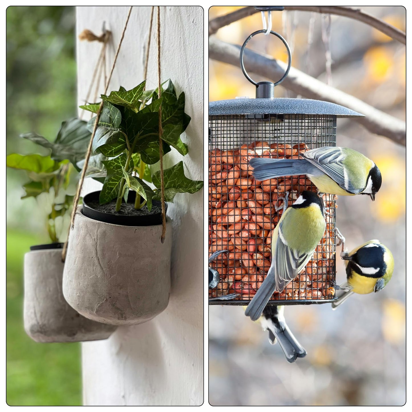 PATIKIL Plant Hanger, 8 Pcs Pulley Retractable Hanging with Ceiling Hook Indoor and Outdoor Plant Pots Holder, for Planters, Flower Basket, Wind Chimes, Bird Feeders, Black