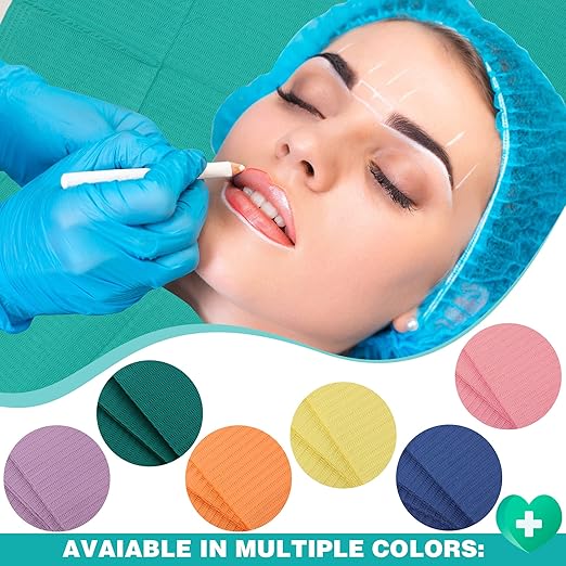 Newwiee 750 Pcs Disposable Dental Bibs Bulk Waterproof Tattoo Sheet Patients for Lash Nail Art Tray Cover 13" x 18"(Rainbow)