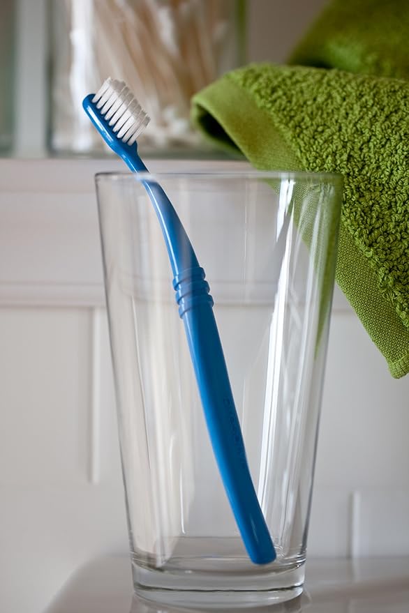 Preserve Eco Friendly Adult Toothbrushes, BPA Free, Made in The USA from Recycled Plastic, Lightweight Toothbrush in Travel Pouch, Medium Bristles Tooth Brush, Colors Vary, 6 Pack