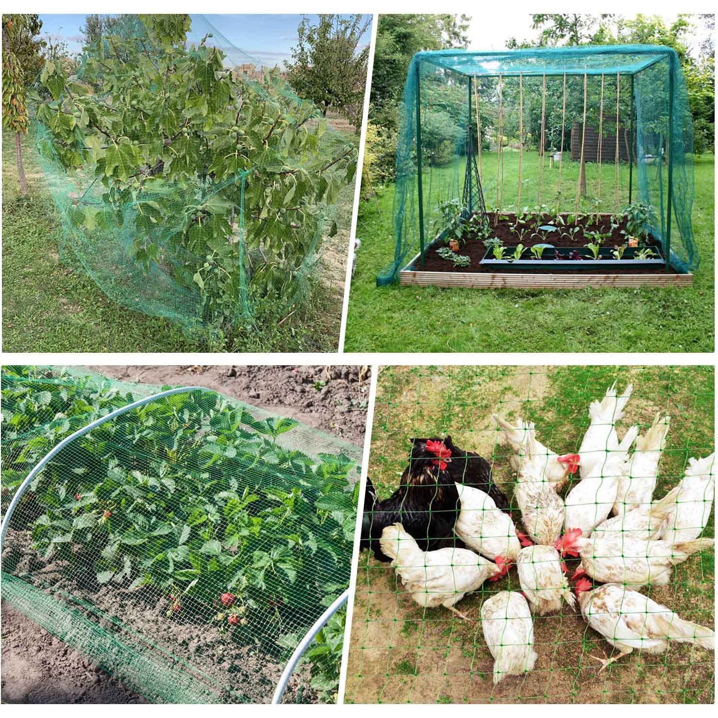 UWIOFF Garden Netting, 7 x 100 FT Bird Netting for Garden Protection, Green Deer Netting for Plants Fruit Trees Vegetables from Birds, Squirrels, Other Animals