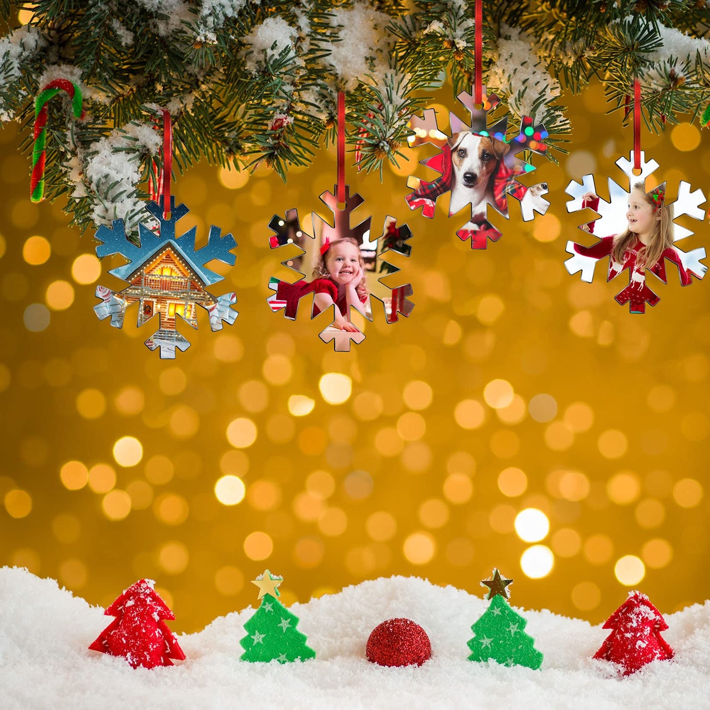 50 Pieces 3.75 Inch Acrylic Christmas Ornament Blank - Transparent Disc DIY Clear Ornament With Hole for Craft, Holiday (Vivid Style)