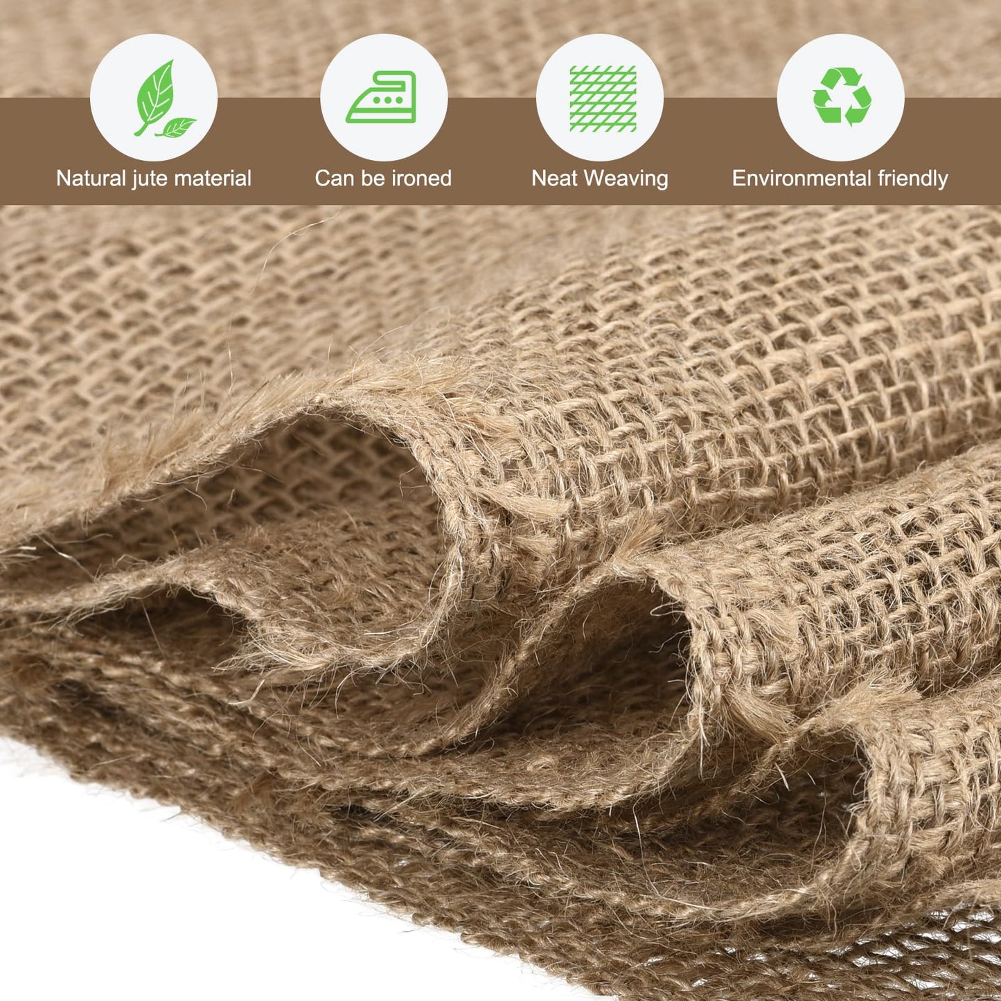 MECCANIXITY Burlap Fabric Roll 1.1 Yards x 8 Yards Natural Jute Burlap Roll for Table Runners Weed Barriers Wedding Craft Plants