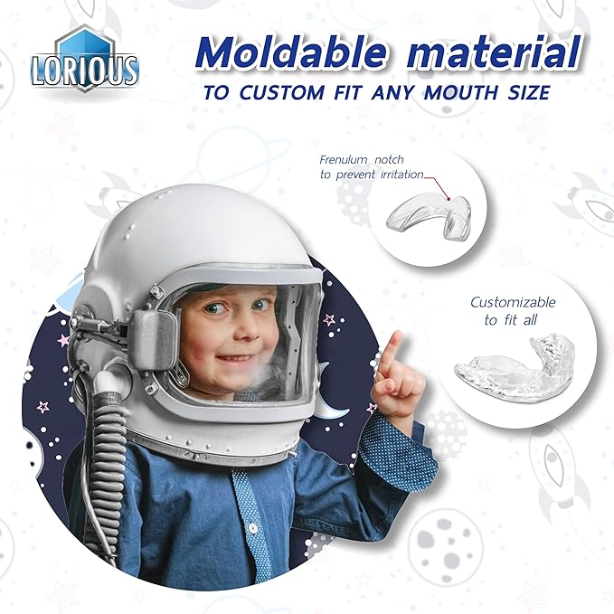 Moldable Mouth Guard for Teeth Grinding and Clenching – Custom Fit, Boil and Bite, Night and Day Use, 6 Pack in 2 Sizes for Kids and with Small Mouths