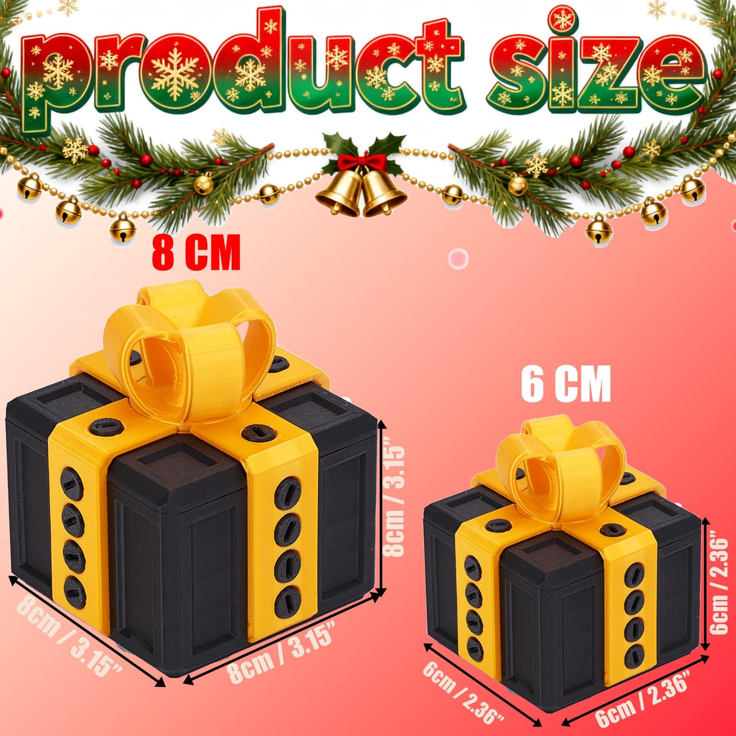 EXQDYNM Annoying Gift Box with Screws, Take Apart Puzzle Surprise Prank Christmas Funny Hilarious Money Card Container, Novelty Box (8cm*8cm)