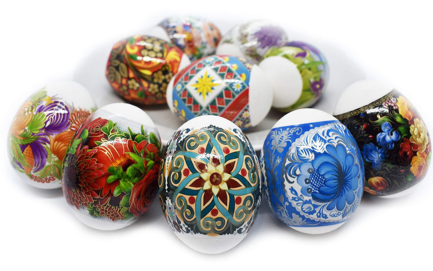 Pack 10 Thermo Heat Shrink Sleeves - Easter Egg Decorating Kit - Ukrainian Pysanky Supplies - Decorative Egg Wraps - Easter Decoration Wraps Pysanka Pysanky - for 70 Eggs