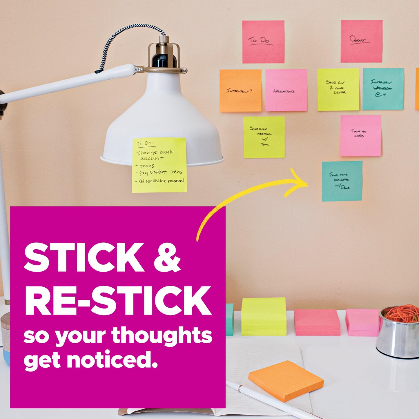 Post-it Super Sticky Notes, 3 Lined Sticky Notes Pads, 4 x 6 in., School Supplies and Oﬃce Supplies, 2X the Sticking Power, Neutrality Collection