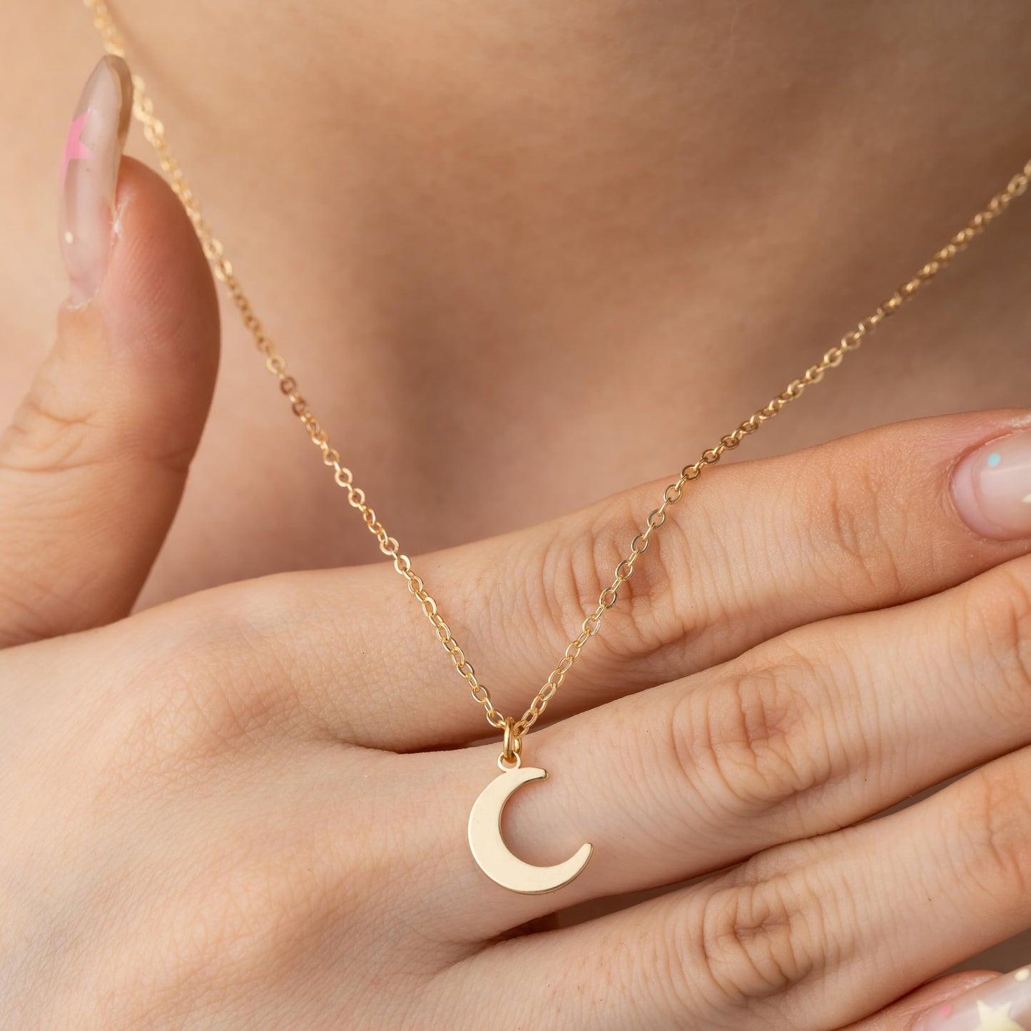 Baydurcan Crescent Moon Necklace Moon Necklaces for Women Emotional Support Gifts for Women(Crescent)