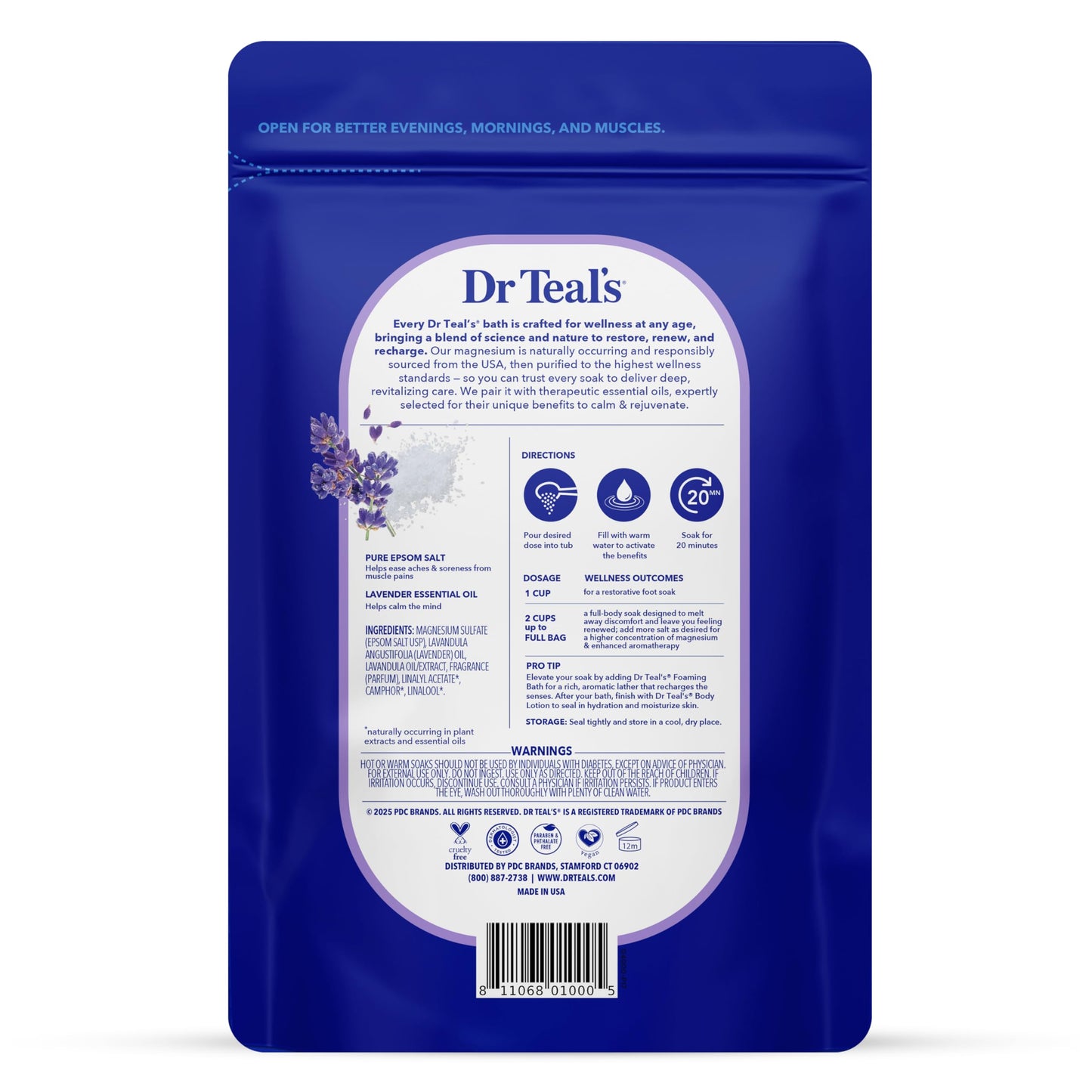 Dr Teal's Epsom Salt Magnesium Soak, Lavender & Eucalyptus Duo Bundle, 3 lbs (Pack of 2)