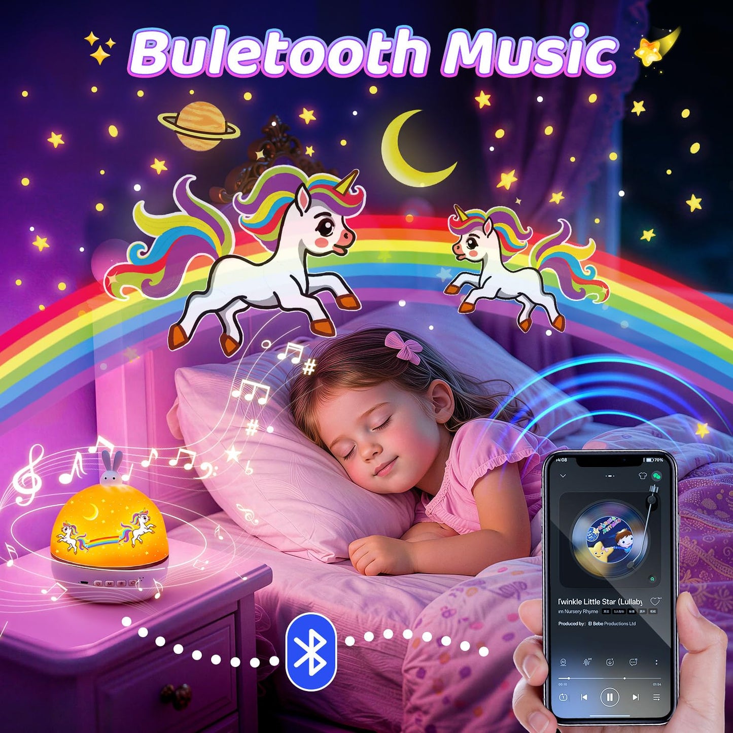 One Fire Dinosaur Night Light Projector, with 15 Films & Bluetooth Music and Remote-Controlled Dino Night Light, Rechargeable Star Projector for Kids, Dino Decor Dinosaur Gifts for Boys.