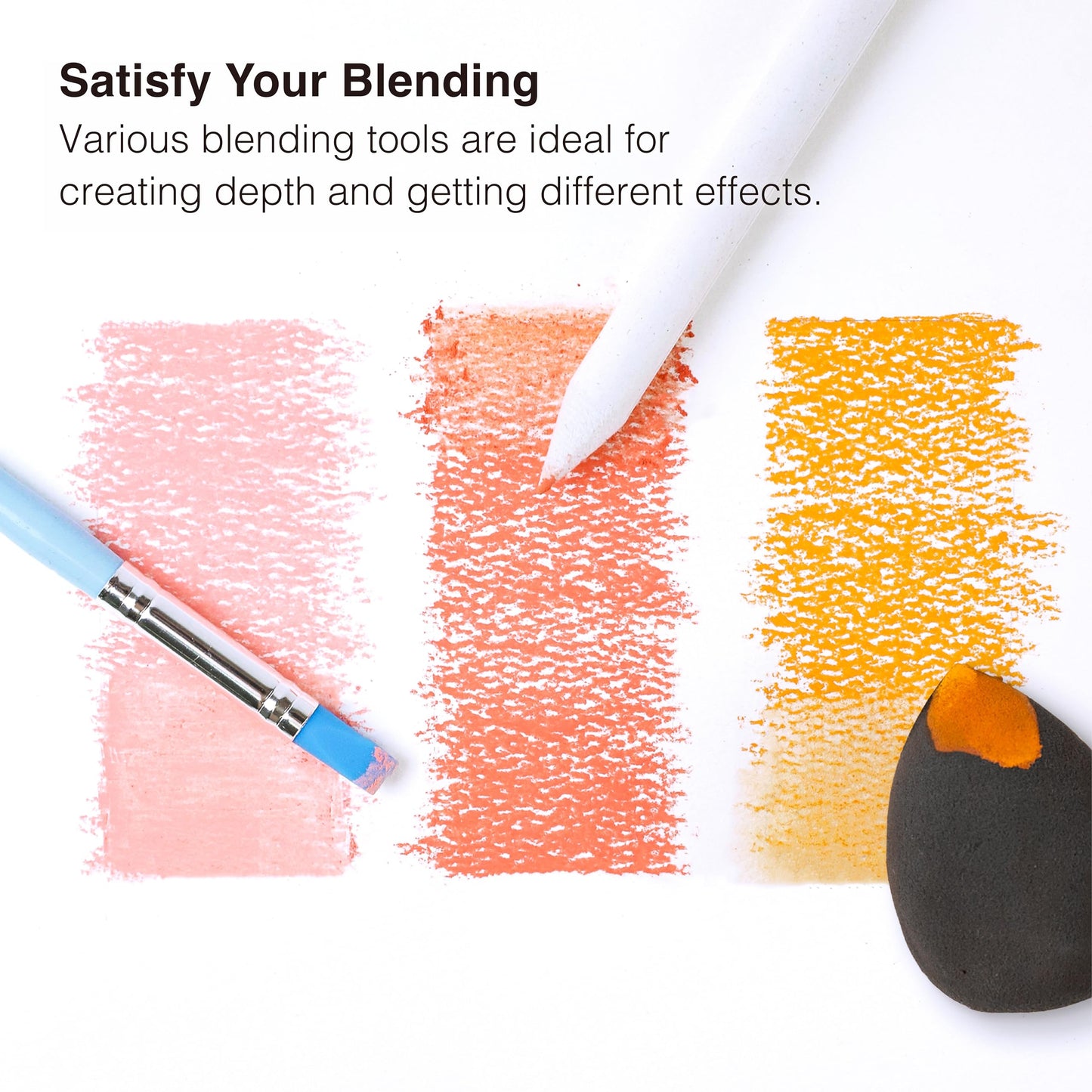COLOUR BLOCK 30pcs Sketching Tool Set with Soft Pastels Drawing Art Blenders, Blending Stumps, Tortillions, Sandpaper, Sketch Pencil Extender, Rubber Pens