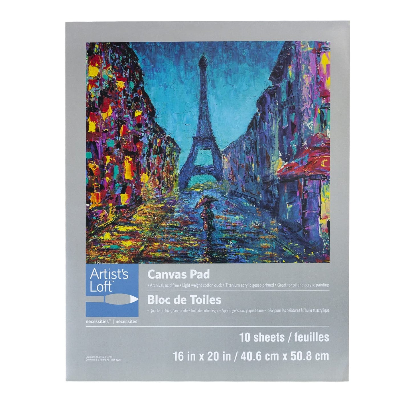 Artist's Loft 16" x 20" Canvas Pad Necessities - Archival Quality and Acid Free Cotton Canvas for Acrylic and Oil Paints - 1 Pack