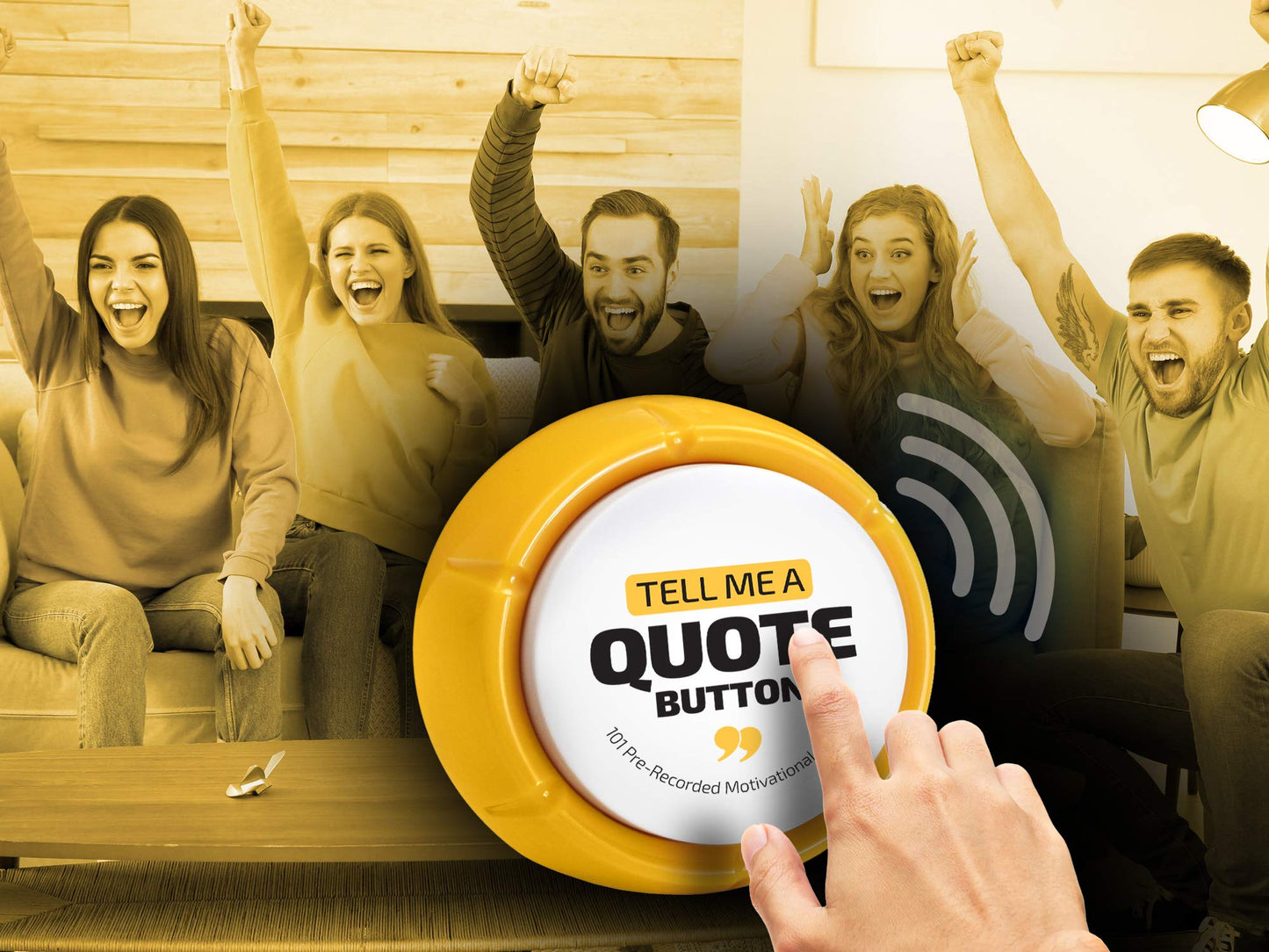 Quote Sound Button | Fully Loaded | 101 Pre-Recorded Motivational Quotes | Positive Thinking Easy, Better Than Affirmation Cards | Fun Novelty Gag Inspirational Gift | Cool Desk Decor Gadget