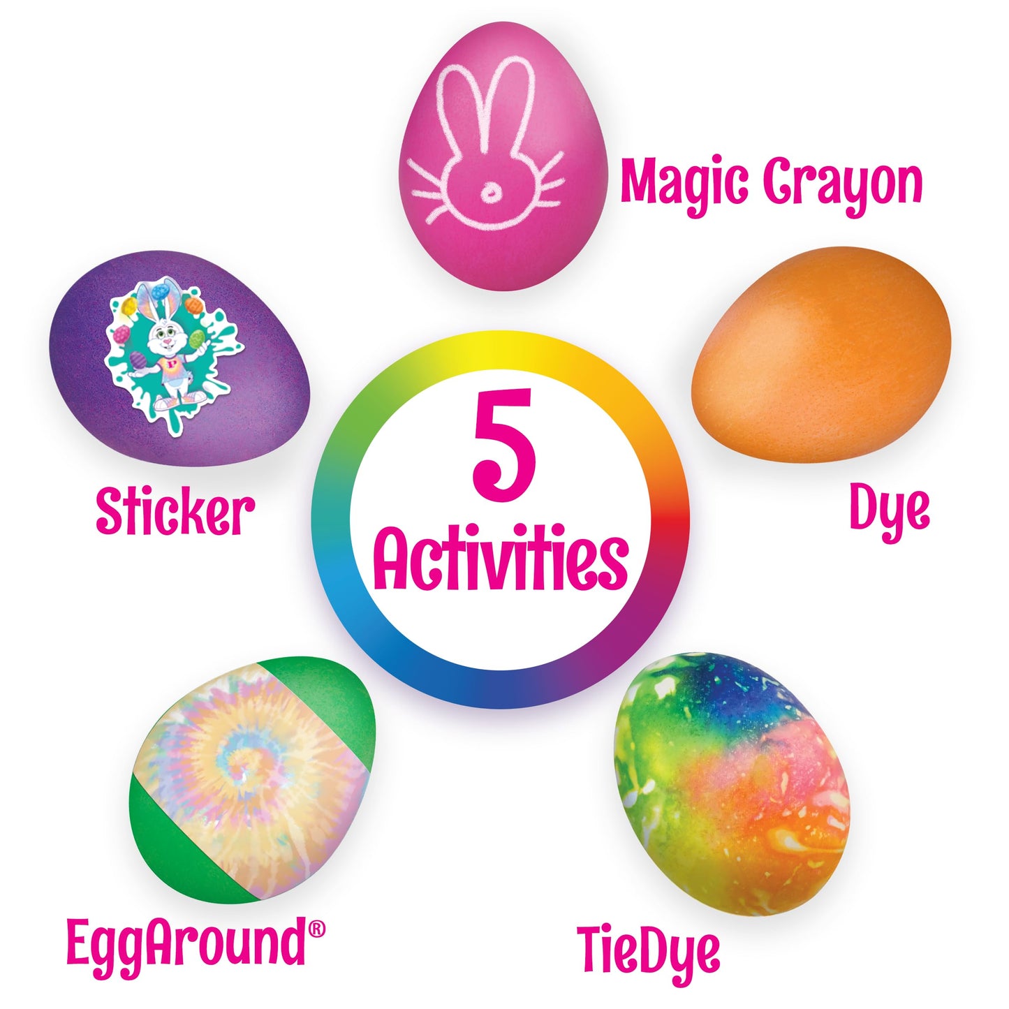 PAAS Easter Egg Decorating Bundle, Includes 1 Deluxe Kit, 1 Tie Dye Egg Dying Kit, and PAAS Whiskers for Easy Egg Dying, Food Safe Dye for Family Easter Activity (3 Piece Bundle)