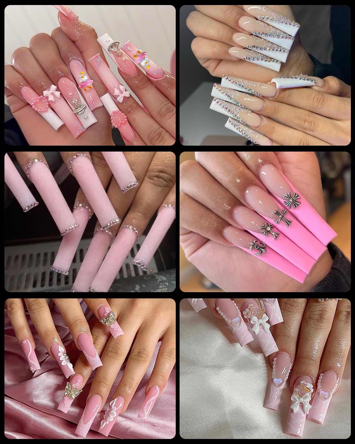 XXL Square Soft Gel Nail Tips, BORNBYME 120 PCS Half Matte False Nails Tips Nail Extenison Tips Gel Nail Tips Acrylic False Nail Tips