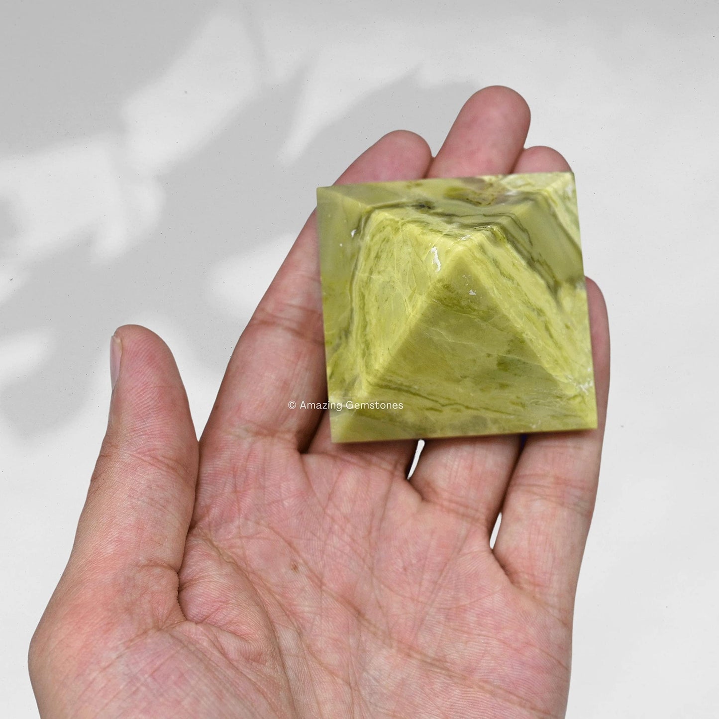 Amazing Gemstone Serpentine Pyramid Crystal Healing Stones - 2" Great Pyramid Figurine of Natural Stone Pyramid for Meditation, Reiki, Chakra Balancing and Crystal Pyramids Grid