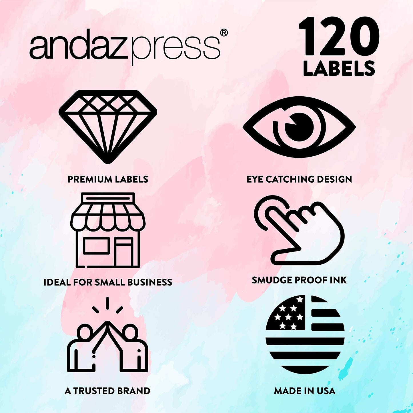 Andaz Press Round Small Business Sticker Labels, 120-Pack, Do Not Microwave, Packaging Stickers