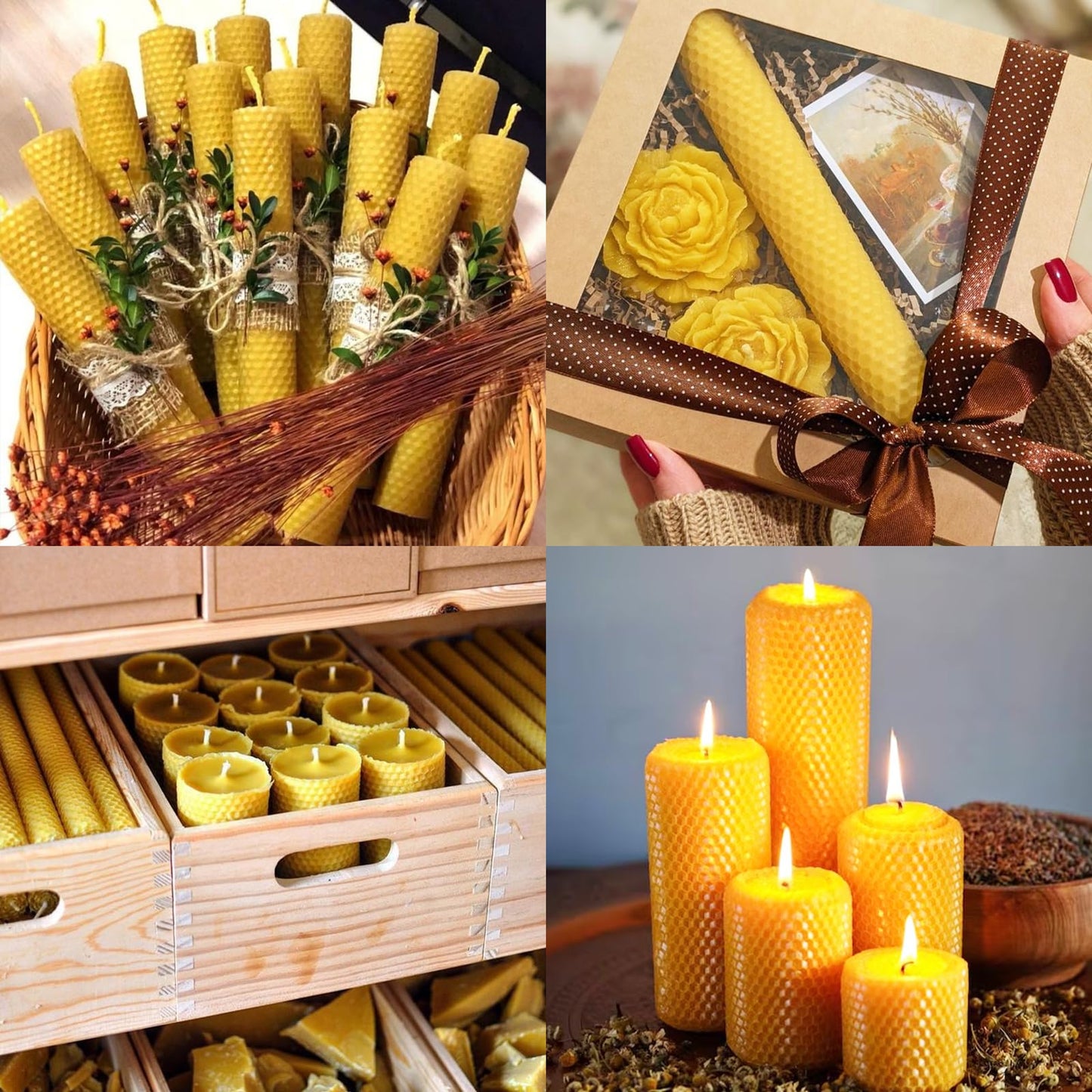 GBACHOOSE 8x8 inch Beeswax Sheets for Candle Making, 24PCS Beeswax Sheets Beeswax Candle Sheet for Candle Making Rolling DIY Kits, Wax Candle Sheets Create Your Own Unique Candles(Yellow)