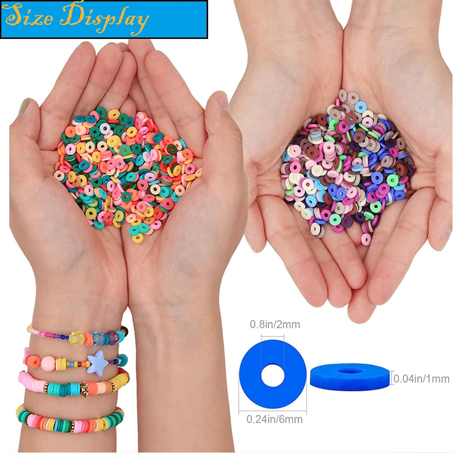 XJRLUK Clay Beads Bracelet Making Kit, 6 Boxes 20000+ PCS 144 Colors Polymer Flat HEISHI Beads Kit for Jewelry Making, Crafts Gift for Christmas Party Gift Craft kit