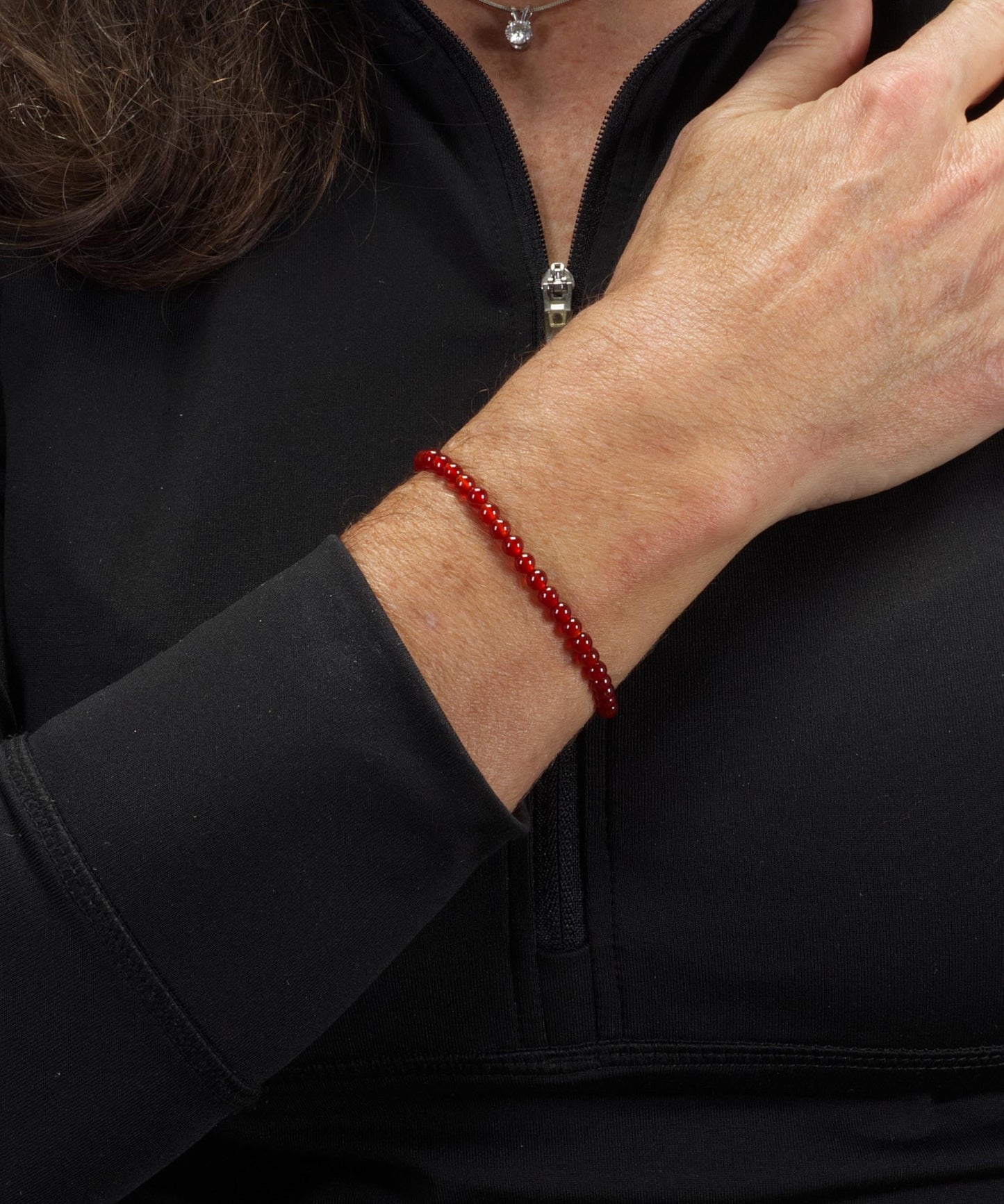 Cherry Tree Collection - Small, Medium, Large Sizes - Gemstone Beaded Bracelets For Women and Men - 4mm Round Beads (Red Agate, Small)