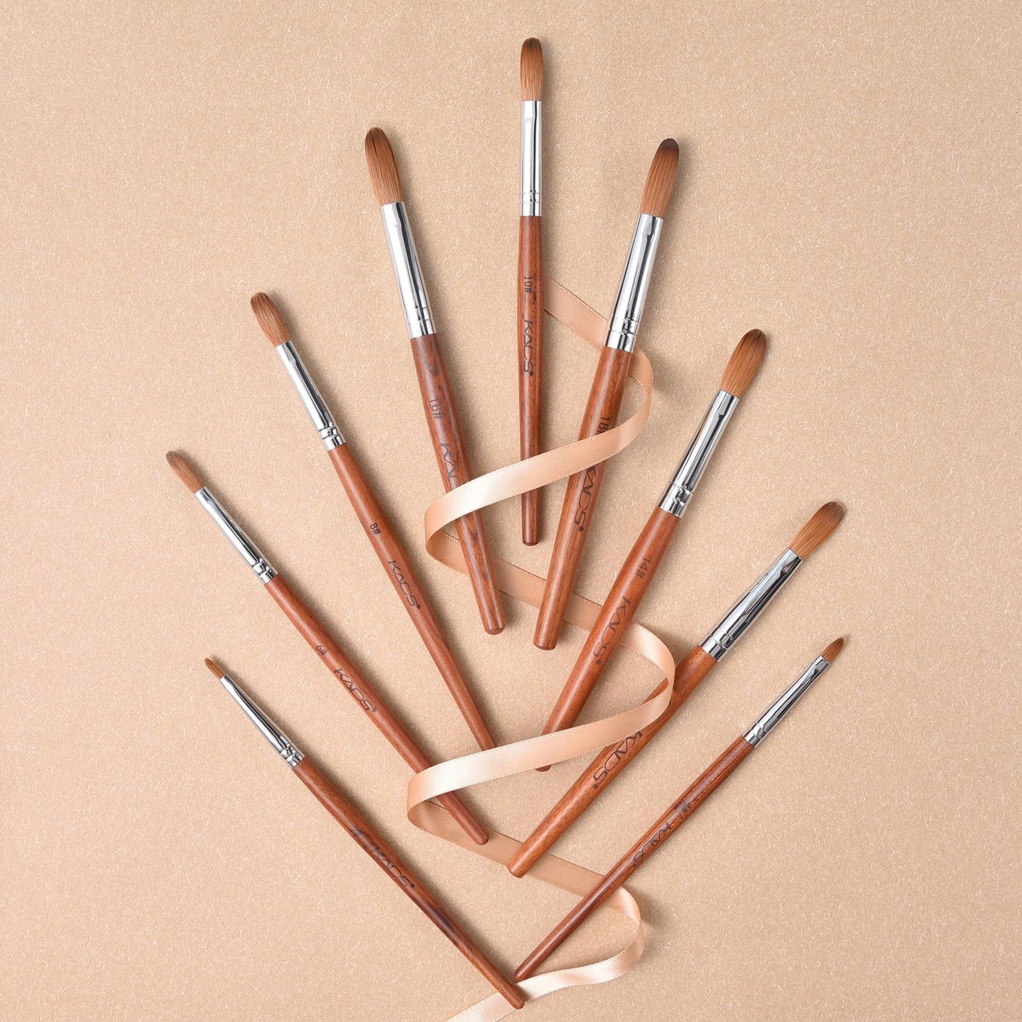 Rolabling Nail Brush Kolinsky Sable Acrylic Nail Art Brush Professional Red Wooden Nail Brush (8#)