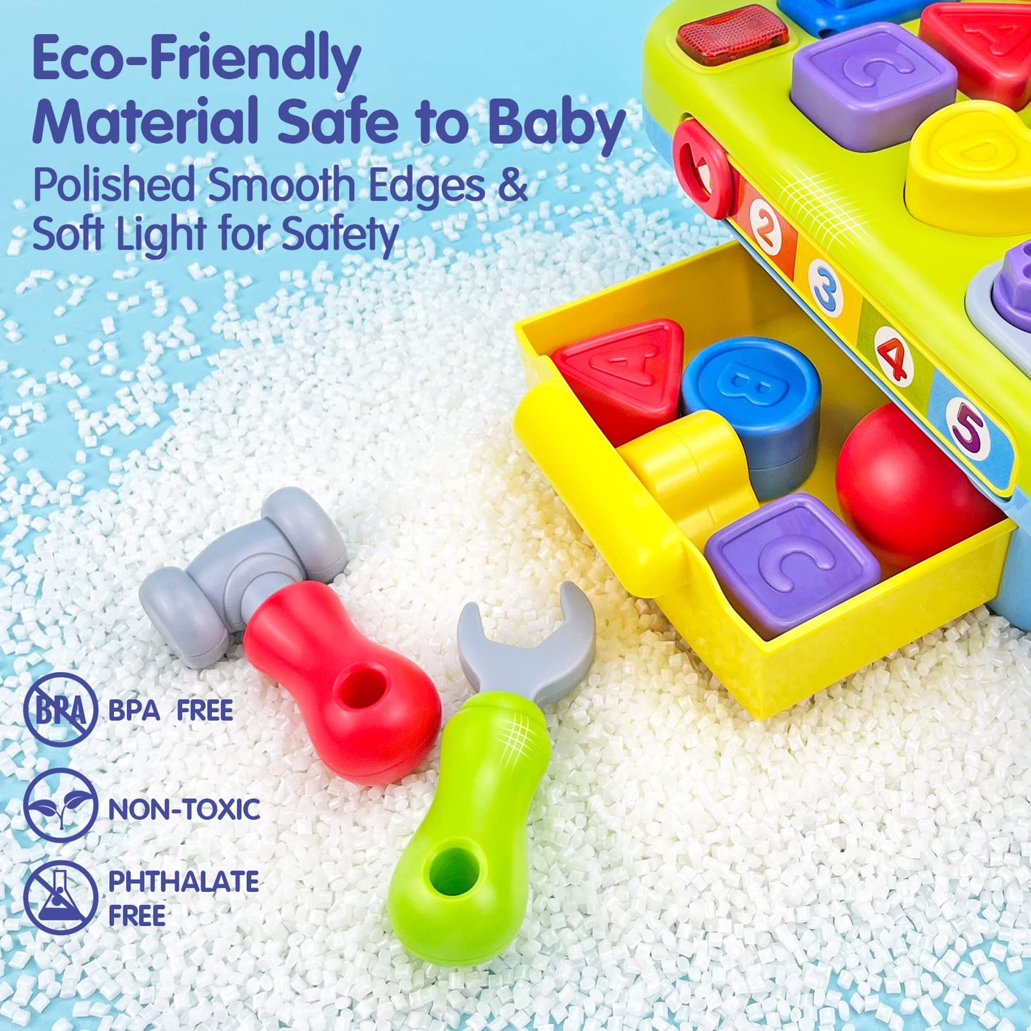 SunnyPal Toys for 1 Year Old Boy Birthday Gift, 9 in 1 Multifunction Music Workbench Learning Toy for Toddlers 1-3, Baby Toys 12-18 Months with Early Educational Sound Shape, Easter Basket Stuffers