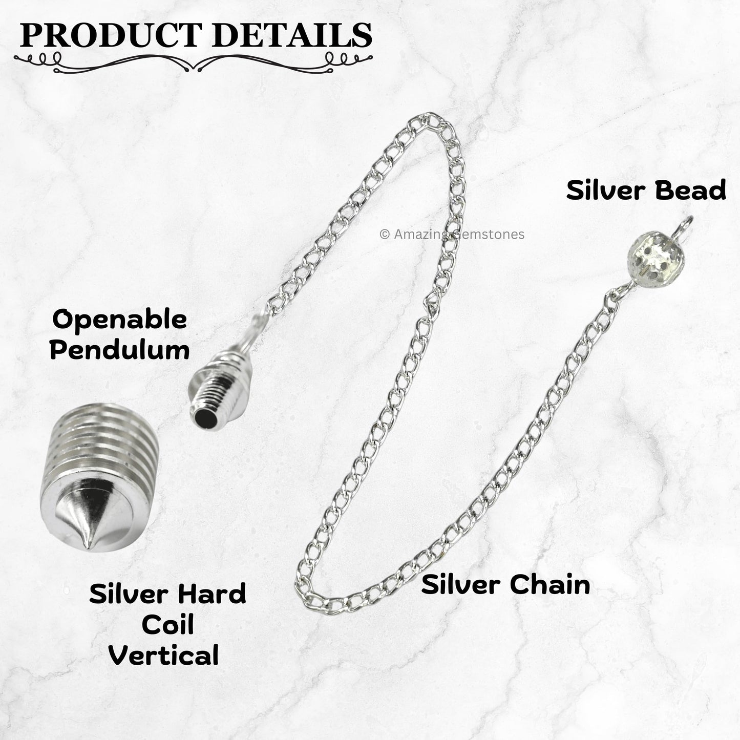 Amazing Gemstone Healing Metal Pendulums for Divination, Silver Hard Coil Vertical Steel Copper Pendulum High Energy Pendulo de Bronce Pendulos de Mesa MP98