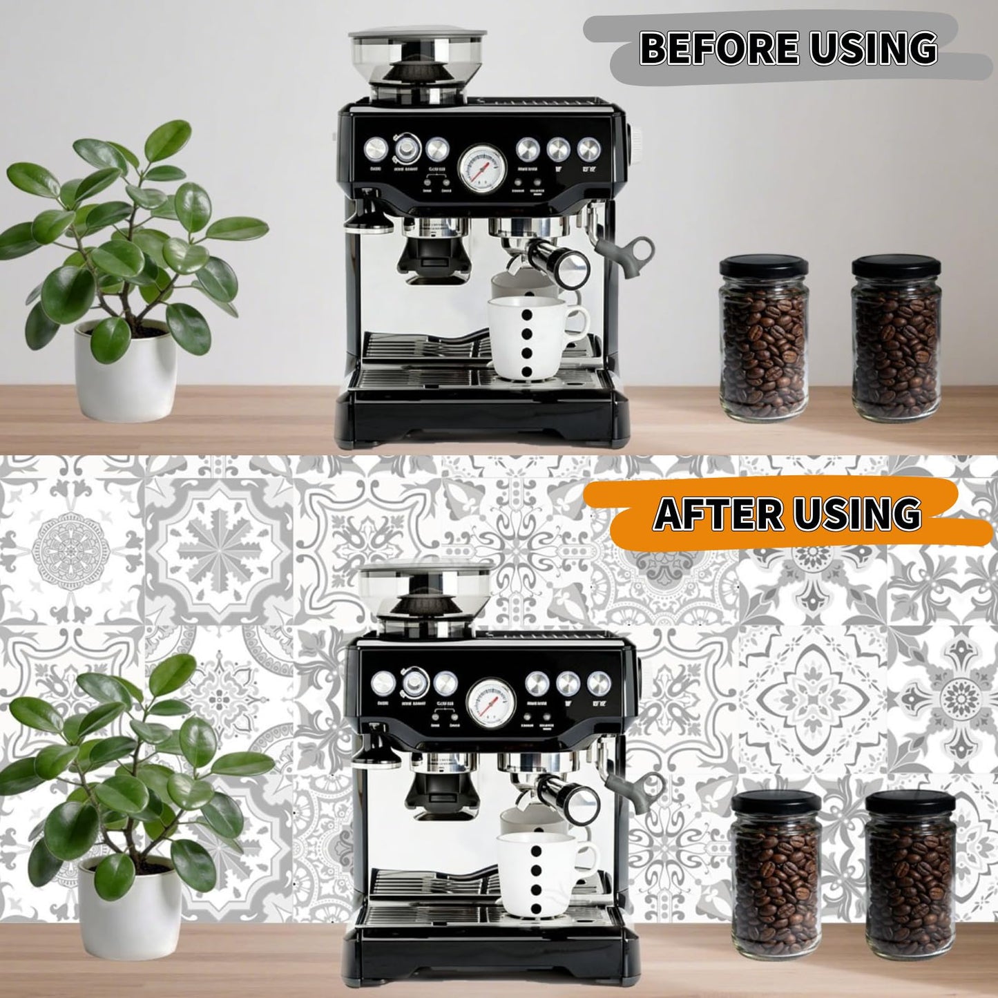 PVC Peel and Stick Tile Stickers 24Pcs Waterproof Removable Backsplash Wall Decals Self-Adhesive Subway Stickers for Kitchen Bathroom RV Instant DIY Upgrade Sticker(Style A, 5.91 x 5.91 Inch)