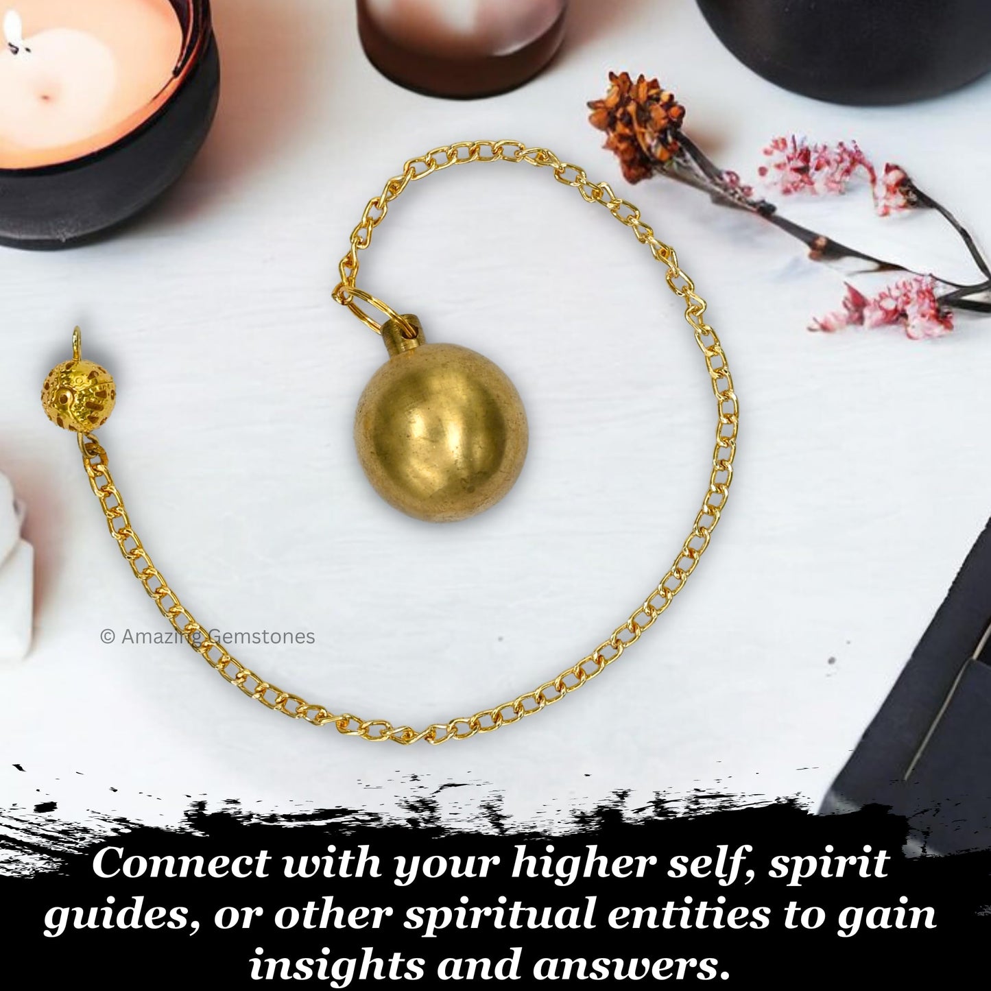 Amazing Gemstone Healing Metal Pendulums for Divination, Gold Openable Ball Steel Copper Pendulum High Energy Pendulo de Bronce Pendulos de Mesa MP97