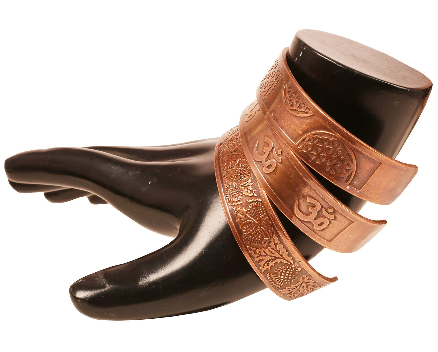 Touchstone copper bracelets | gift for men women |adjustable 100% pure solid real magnetic jewelry | handmade bracelet set combo | rope braided tibetan bangles. Set of 3 different designs
