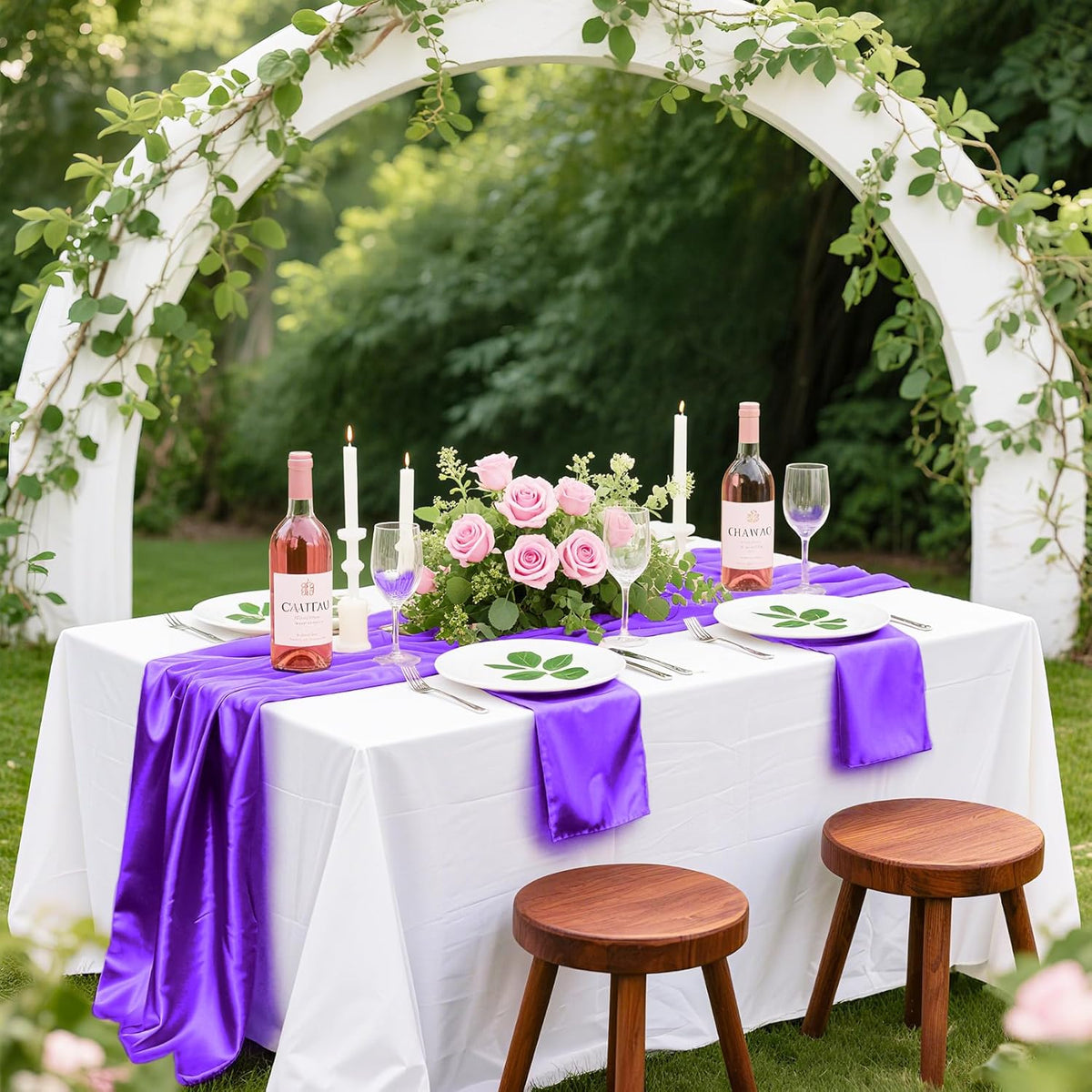 Bailarina 80 Pack Purple Satin Napkins,17x17 Inches Wedding Napkins Square Soft Silky Table Napkins Bulk Decorative Elegant Cloth Napkin for Party Decoration, Banquet,Wedding,Graduation