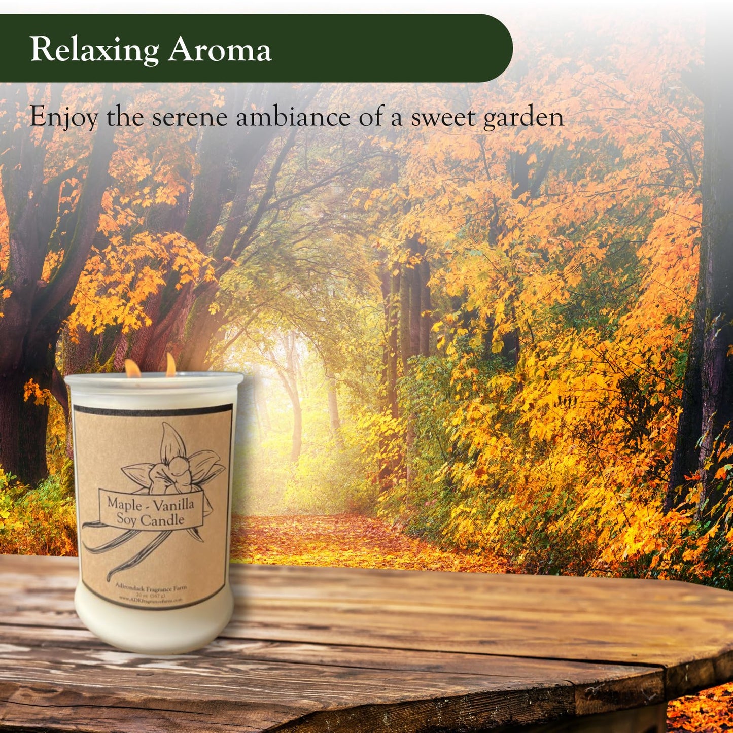 ADK Maple Vanilla Scented Candle, 4.5 Oz Aromatherapy Candle, Proudly Poured in The USA, Natural Wax for Relaxation and Home Décor, for Gift, Kitchen, and Living Spaces
