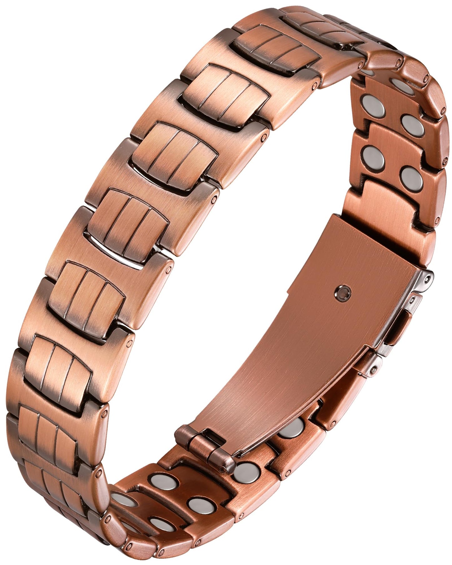 Feraco Copper Bracelet for Men,Magnetic Therapy Cooper Bracelets with 46 Magnets, Men's 99.99% Pure Copper