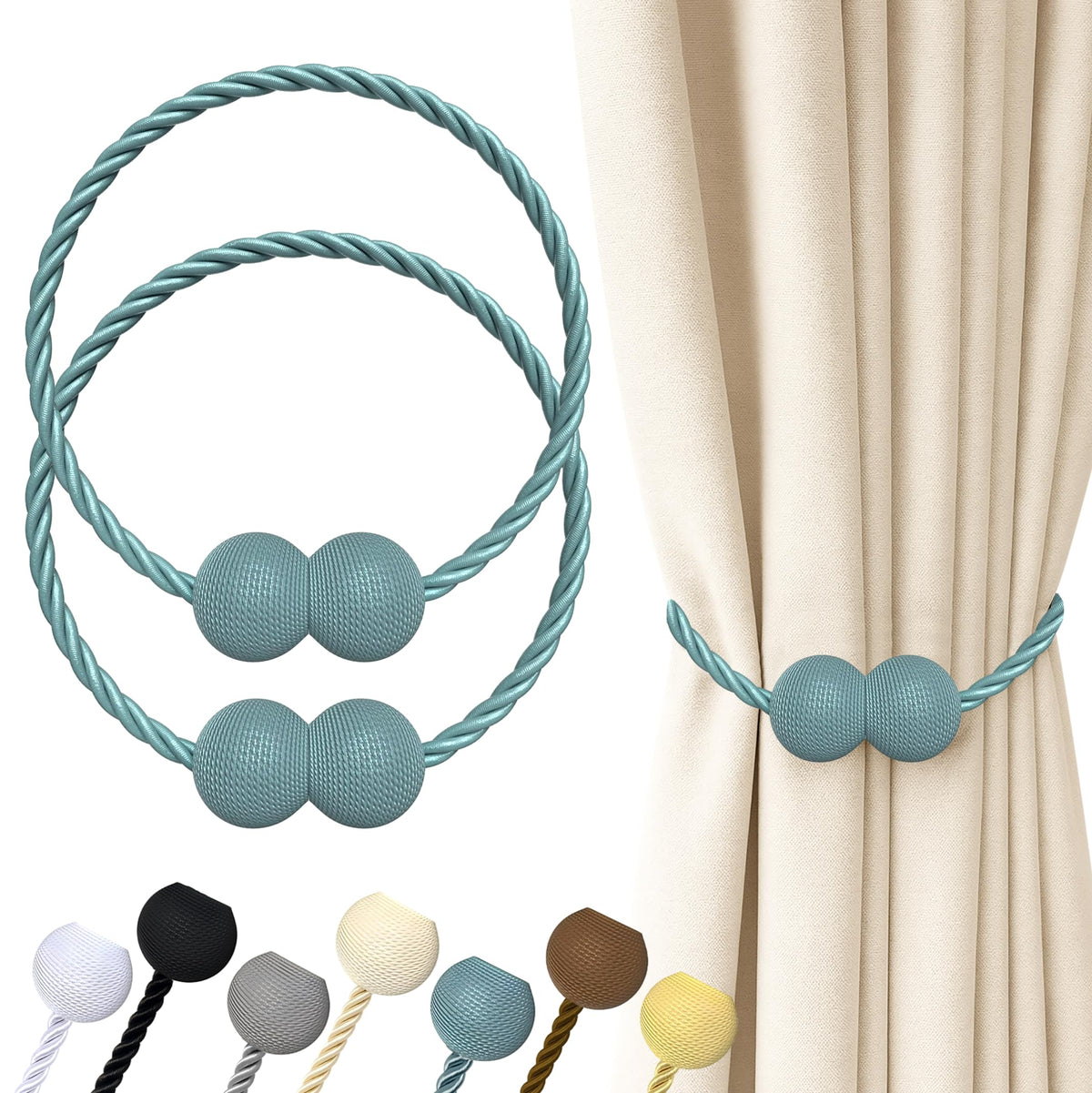 Magnetic Curtain Tiebacks Blue 2pcs (2 Count)