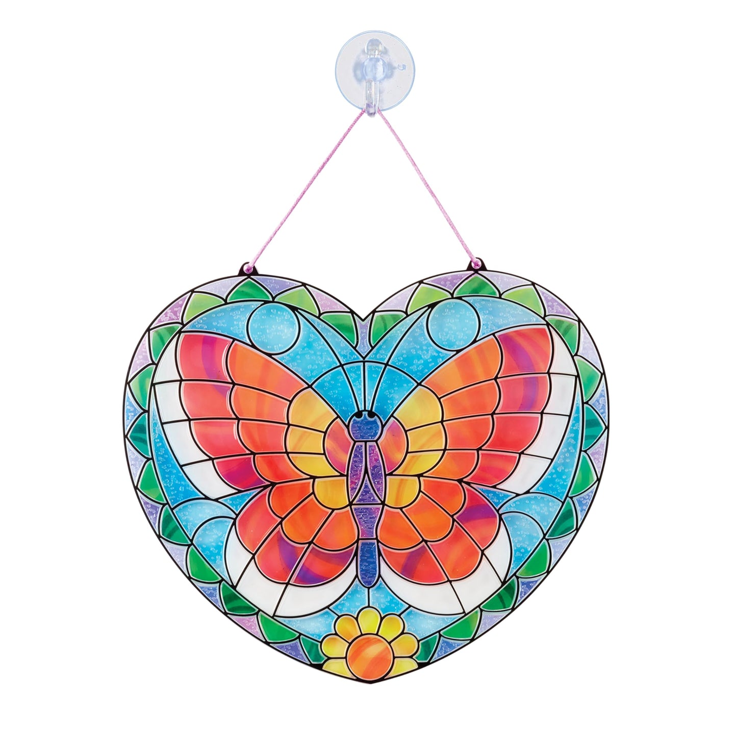 Melissa & Doug Stained Glass Made Easy Activity Kit: Butterfly - 140+ Stickers Kids Sticker Stained Glass Craft Kit; Sun Catchers for Kids Ages 5+
