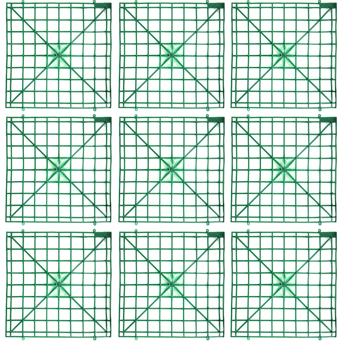Artificial Flower Grid Panels,DIY Flowers Wall Frames,Flowers Wall Arches Backdrop,Plastic Fences Frames for Wedding Party Flower Grids,Artificial Flowers Plant Base,12Pieces,10x10 Inches