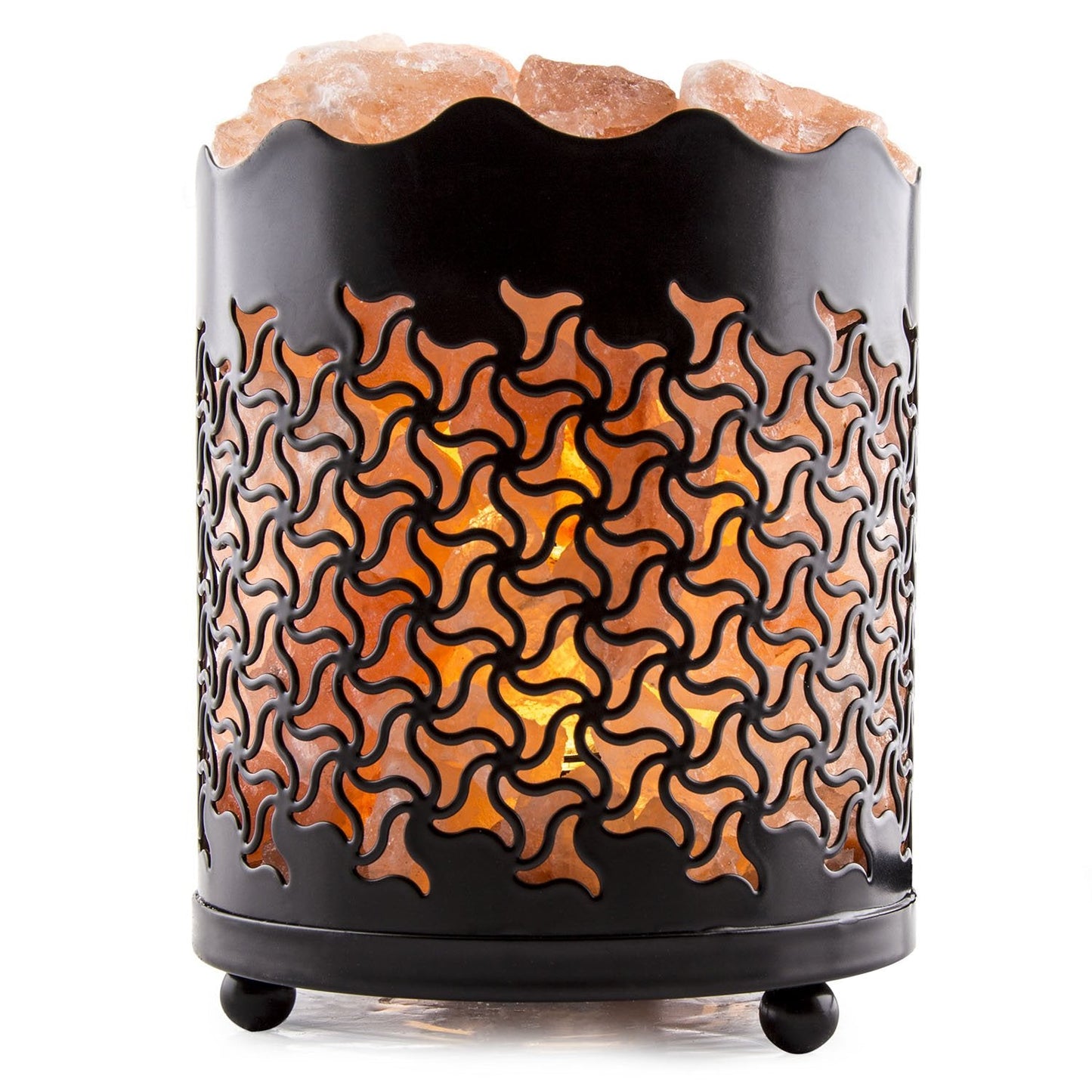 CRYSTAL DECOR Himalayan Pink Salt Lamp Basket & Dimmer Cord Bulb