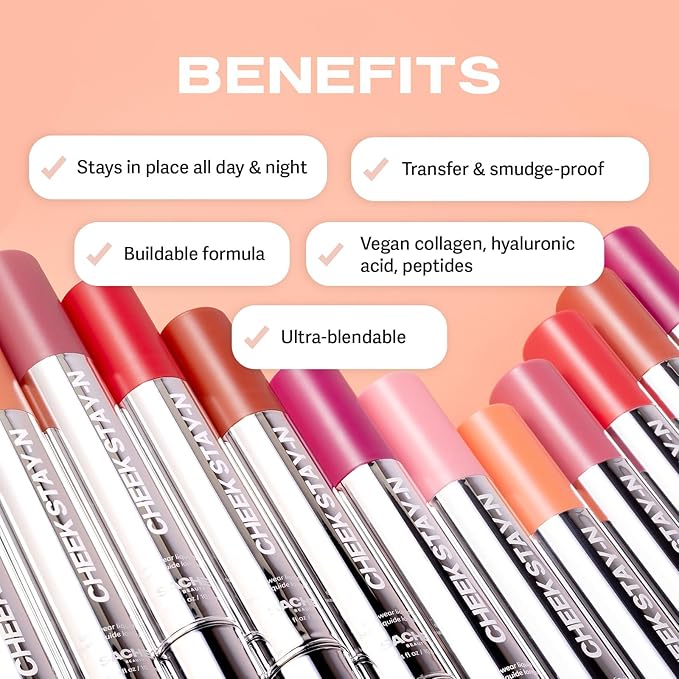 Sacheu Cheek STAY-N Liquid Blush for Cheeks — High Pigment, Buildable, Lightweight Cream Blush for Dewy & Radiant Flushed Cheeks — Long-lasting & Cruelty Free, I'm Flirty