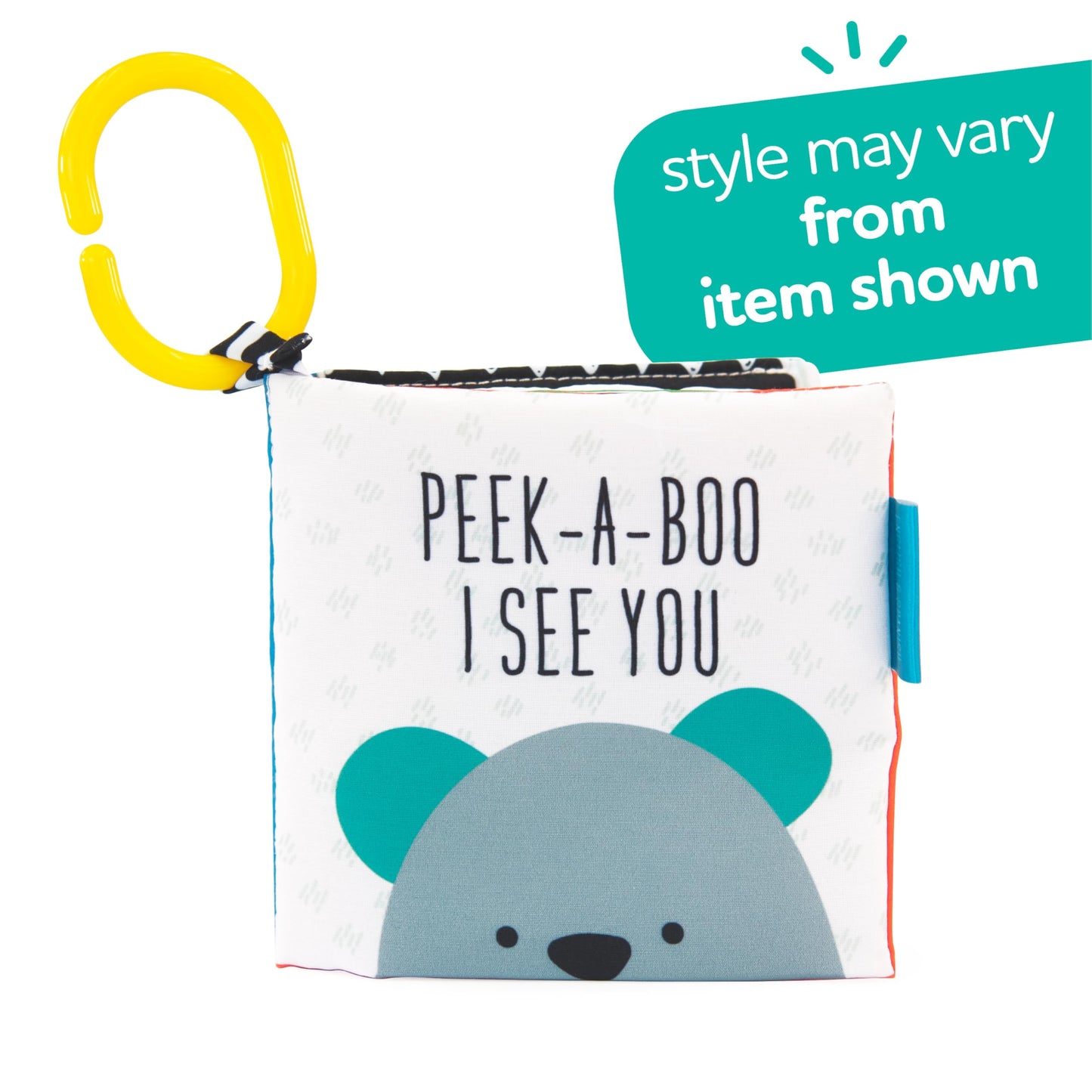 Sassy Peek-a-Boo Activity Book with Attachable Link for On-The-Go Travel,Sensory Play,Black & White,Ages 0+ Months,(Pack of 12)