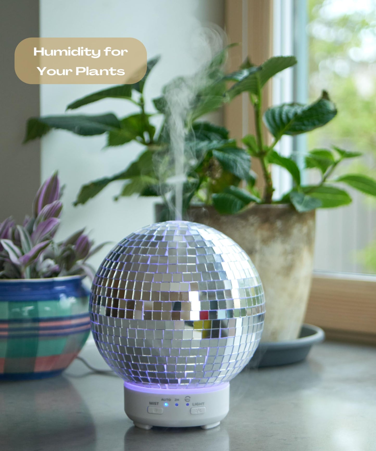 Mirror Ball Diffuser – Cute Essential Oil Diffuser and Humidifier for Home, 2 Timer Modes, Mirror Ball Eclectic & Maximalist Room Decor, Disco Gift