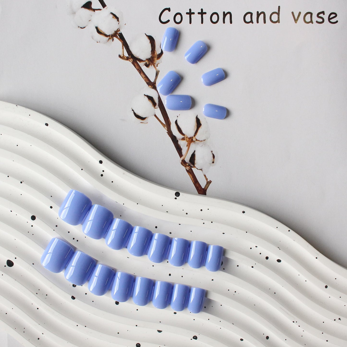Blue Press On Nails Short Square, KXAMELIE Natural Gel Nails Glue on Acrylic Nails Press ons Featured Protective Coat Thick Reusable Fake Nails Solid Color 24 Short Coffin Artificial Nails