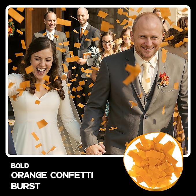 Ultimate Confetti, Orange Tissue Paper Confetti - Rectangular Fluttering Biodegradable Confetti for Cannon and Launcher use – Best for Wedding, Parties, Concerts and Live Events - 1 lb, 16 oz